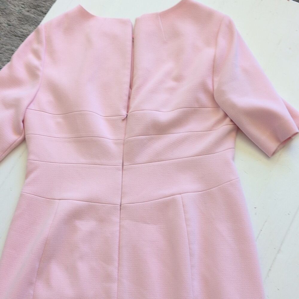 Eliza J Pink Solid Sheath Dress 3/4 Sleeve Rnd Neck Knee Length Zip Lined Sz 10 - Picture 11 of 12